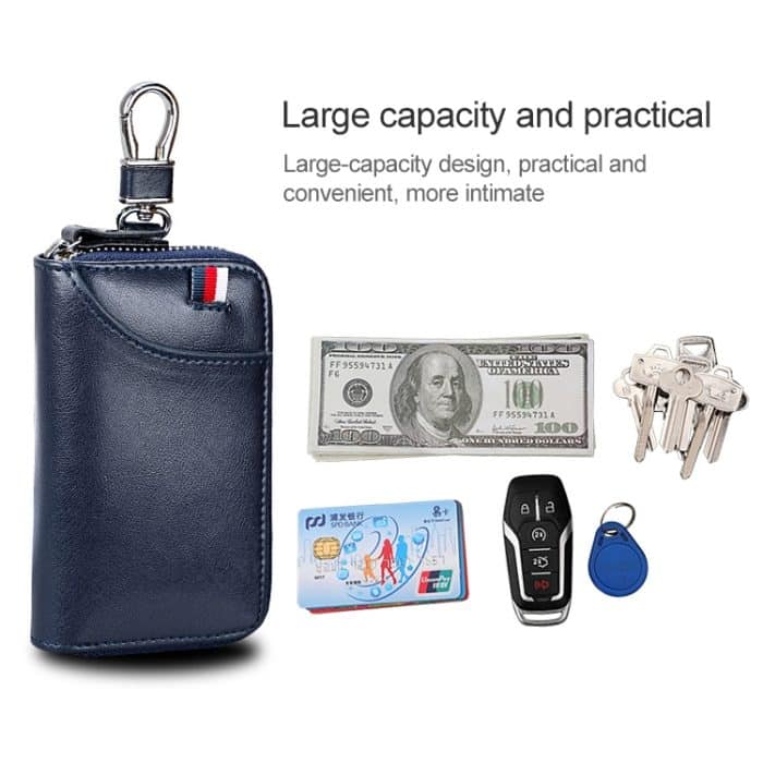 9102 Multifunktionale Taillentasche aus Leder mit Reißverschluss und Schlüsselhalter – Bild 8