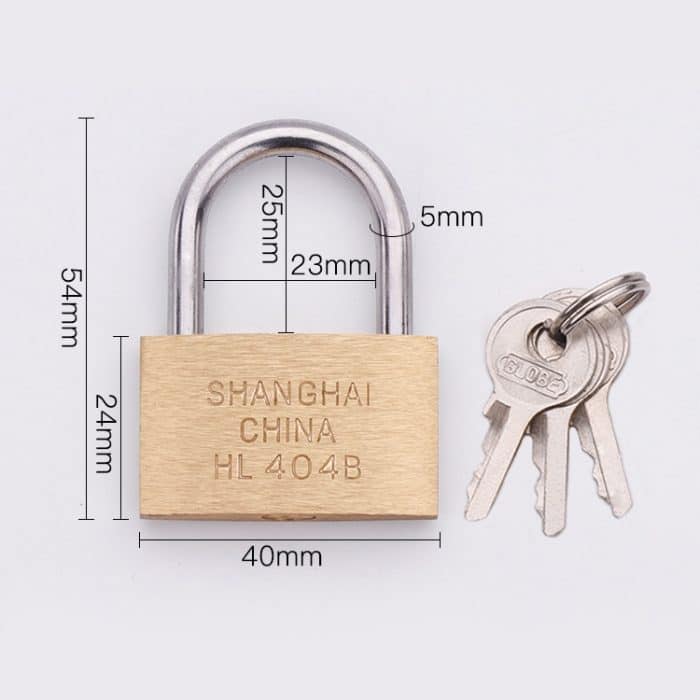 Kupfer Vorhängeschloss Kleines Schloss, Stil: Kurzer Schlossbalken, 40 mm offen – Bild 2