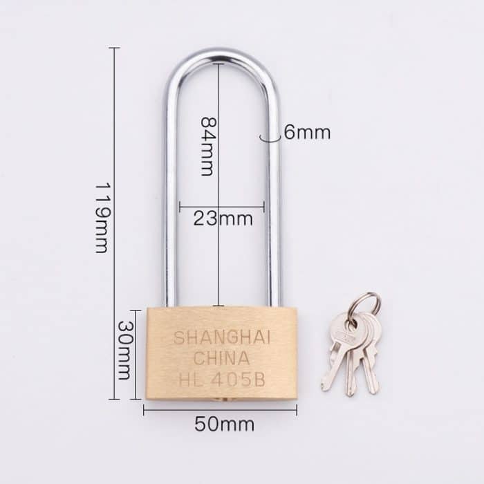 Kupfer Vorhängeschloss Kleines Schloss, Stil: Langer Schlossbalken, 50 mm offen – Bild 2