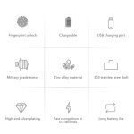 T21F Micro USB Aufladen Zinklegierung Smart Single Open Fingerprint Schubladenschloss Aktenschrankschloss – Bild 3