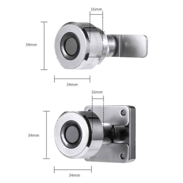 T22F Micro USB Aufladen Zinklegierung Smart Bilateral Open Fingerprint Drawer Lock Aktenschrankschloss – Bild 2