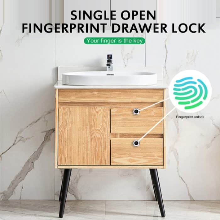 T22F Micro USB Aufladen Zinklegierung Smart Bilateral Open Fingerprint Drawer Lock Aktenschrankschloss – Bild 5