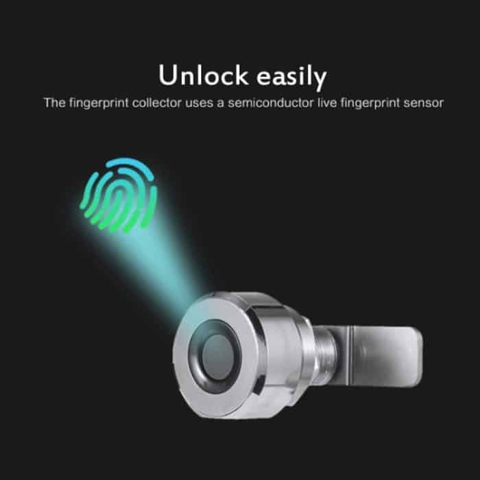 T22F Micro USB Aufladen Zinklegierung Smart Bilateral Open Fingerprint Drawer Lock Aktenschrankschloss – Bild 7