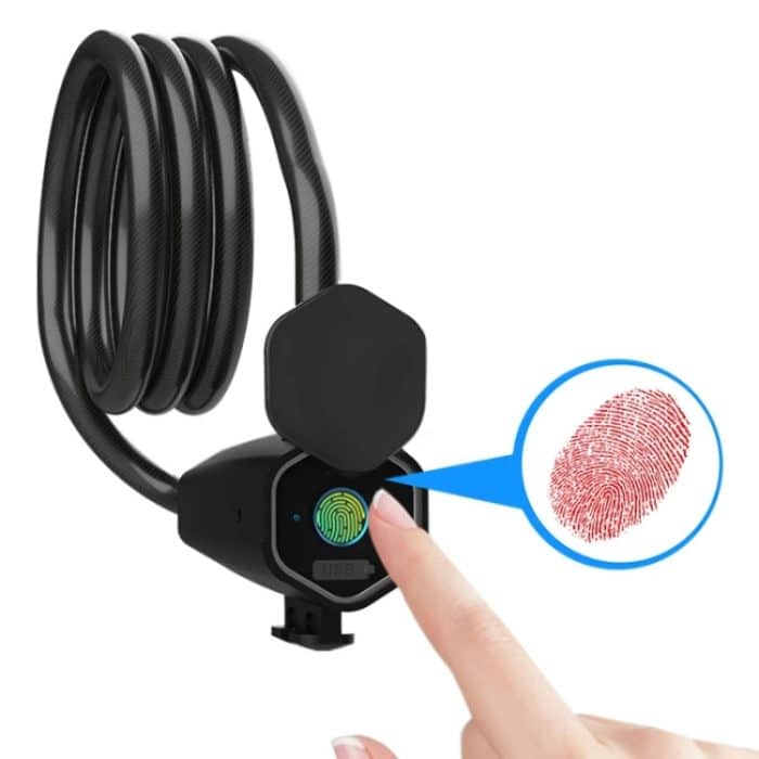 CL0057.jpg W16 IP65 Wasserdichtes Fingerabdruckschloss Stahlseil Diebstahlsicherung Elektroautoschloss Bluetooth APP Elektronisches Schloss – Bild 1