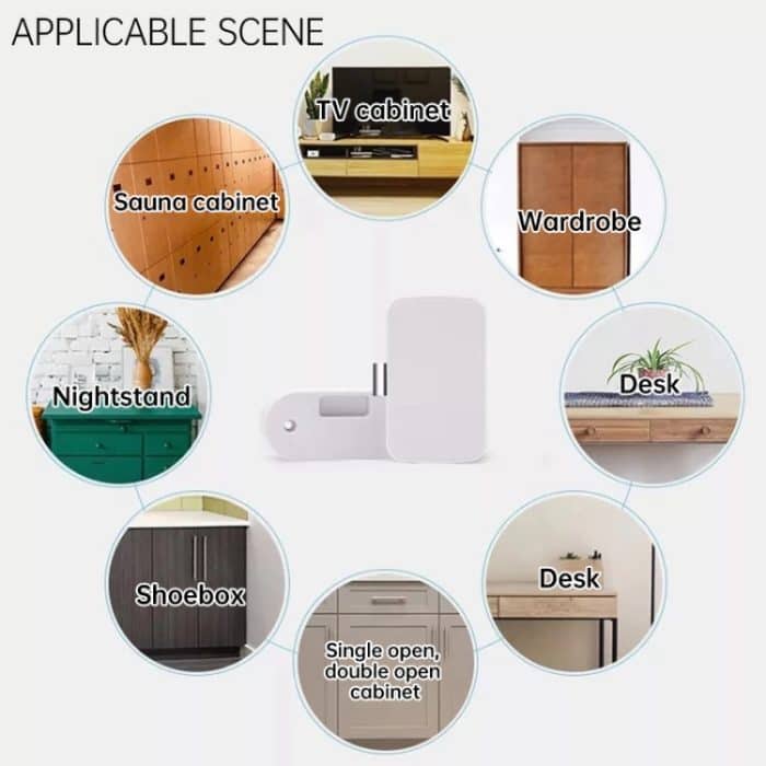T1 Bluetooth + Tuya APP Smart Drawer Lock Unsichtbares Schloss, unterstützt das Entsperren der Fernbedienung – Bild 12