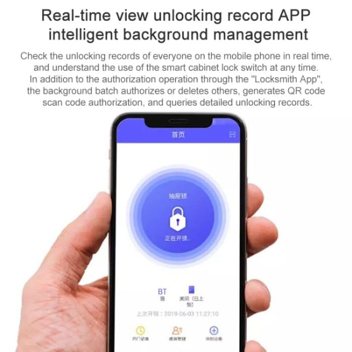 T1 Bluetooth + Tuya APP Smart Drawer Lock Unsichtbares Schloss, unterstützt das Entsperren der Fernbedienung – Bild 9