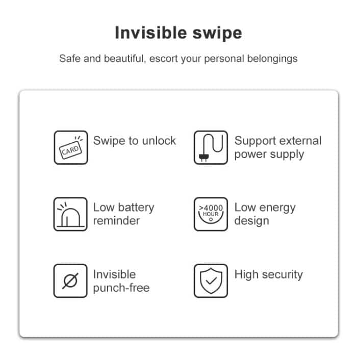 T8 + Nicht öffnendes Schubladenschloss APP + IC-Karte Unsichtbares universelles Schrankschloss – Bild 3