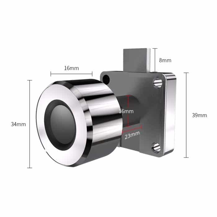 T21FB Micro USB Aufladen Zinklegierung Smart Fingerprint + Bluetooth Single Open Drawer Lock Aktenschrankschloss – Bild 2