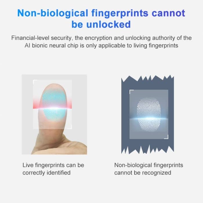 T21FB Micro USB Aufladen Zinklegierung Smart Fingerprint + Bluetooth Single Open Drawer Lock Aktenschrankschloss – Bild 5