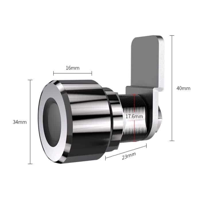 T22FB Micro USB Aufladen Zinklegierung Smart Fingerprint + Bluetooth-Schublade Bilateral Open Lock Aktenschrankschloss – Bild 2
