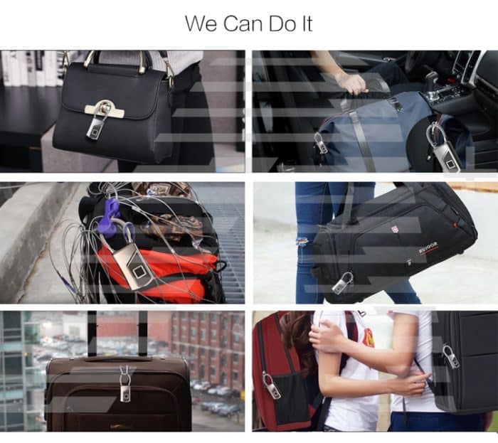 Anytek USB-Aufladung Wasserdicht Diebstahlsicherung Ohne Passwort Elektrisch intelligentes Fingerabdruck-Vorhängeschloss Größe: 3,2 cm × 3,5 cm × 9 cm – Bild 7