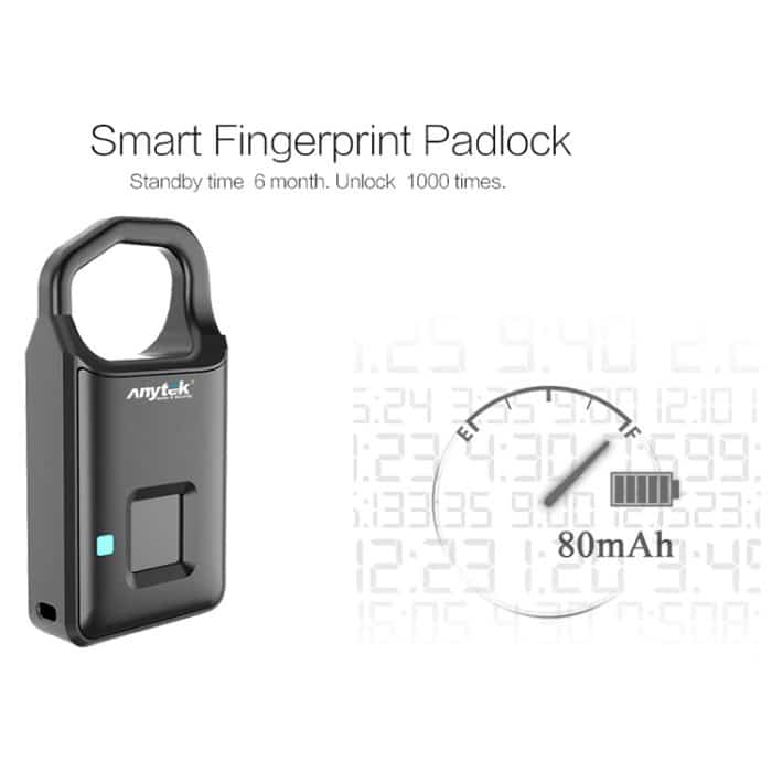 Anytek P4 3,7 V Micro-USB-Lade-Halbleiter-Fingerabdruck-Sensor kleines Vorhängeschloss – Bild 8