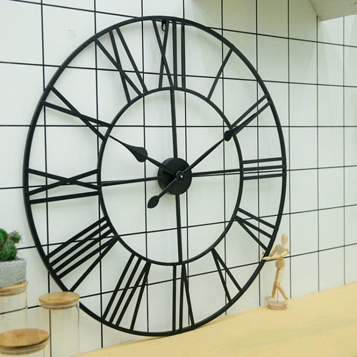 40 cm Retro-Wohnzimmer-Eisen-runde römische Ziffern-Stummschaltungs-dekorative Wanduhr, 40cm – Bild 10