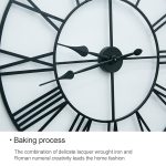 60 cm Retro-Wohnzimmer-Eisen-runde römische Ziffern-Stummschaltung dekorative Wanduhr, 60cm – Bild 6