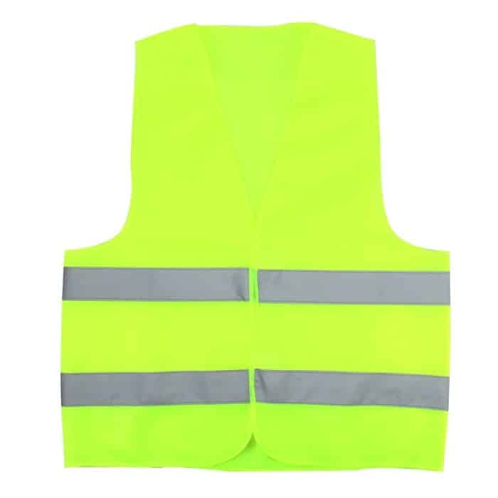 XL Reflektierende fluoreszierende Weste, Sicherheitstuch, Fahrschule, Bau, Verkehrssicherheit, Warnung, Arbeitstuch (fluoreszierendes Grün) – Bild 1