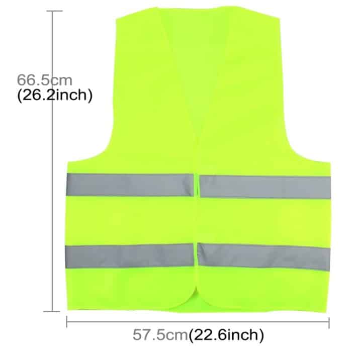 XL Reflektierende fluoreszierende Weste, Sicherheitstuch, Fahrschule, Bau, Verkehrssicherheit, Warnung, Arbeitstuch (fluoreszierendes Grün) – Bild 3