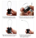 JASIT TSA719 Zinklegierung 3-stelliges Passwort TSA-Schloss Reisegepäck-Vorhängeschloss – Bild 9