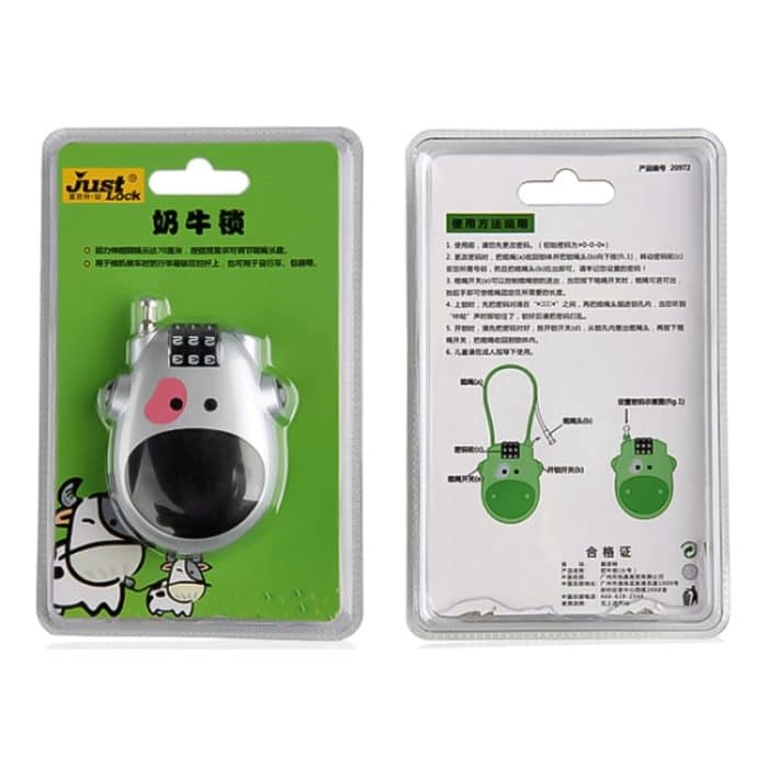 JASIT Tragbares Multifunktions-Passwort-Schloss für niedliche Kuh-Reisegepäck – Bild 9