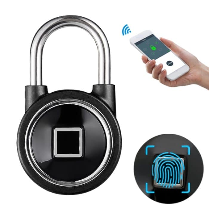 CMS5659B.jpg Wasserdichtes, intelligentes Bluetooth-Fingerabdruck-Vorhängeschloss mit Fernentriegelung für iOS/Android, Fingerprint and Remote Padlock(Black), Fingerprint and Remote Padlock(Blue), Fingerprint and Remote Padlock(Silver) – Bild 1