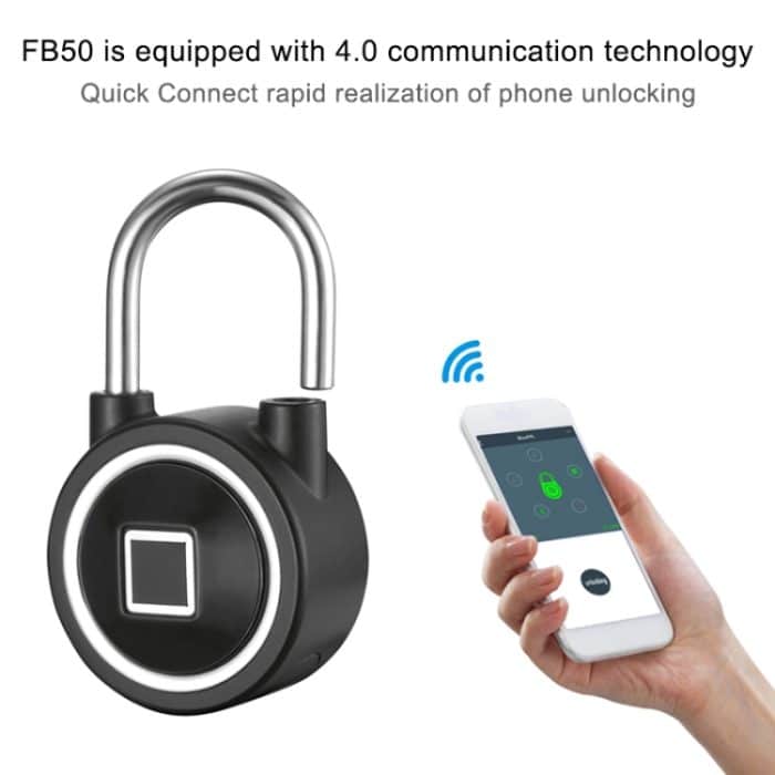 Wasserdichtes, intelligentes Bluetooth-Fingerabdruck-Vorhängeschloss mit Fernentriegelung für iOS/Android, Fingerprint and Remote Padlock(Black), Fingerprint and Remote Padlock(Blue), Fingerprint and Remote Padlock(Silver) – Bild 7