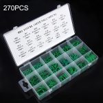 270-teiliges Sortimentsset für Autos, Fahrzeuge, 18 Größen, Klimaanlage, HNBR-Dichtungs-O-Ring-Set, 270 PCS Green, 270 PCS Purple