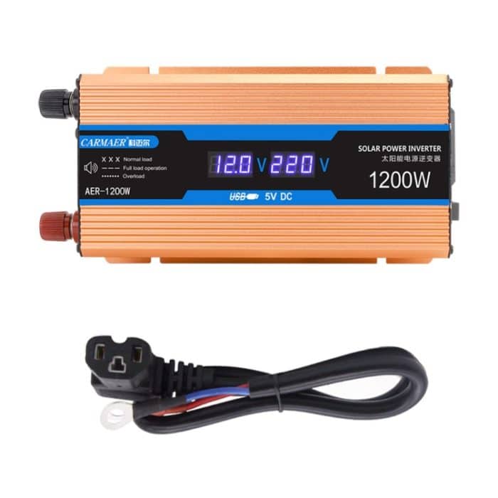 Carmaer 60V bis 220V 1200W Auto Multifunktions-Doppel-Digital-Display-Inverter-Haushaltskraftwandler – Bild 2
