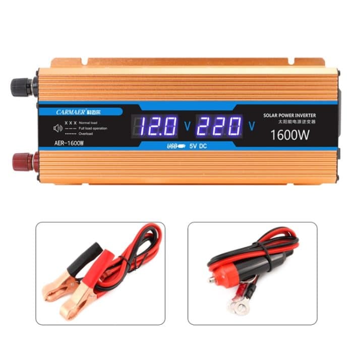 Carmaer 24V bis 220V 1600W Auto Multifunktions-Doppel-Digital-Display-Inverter-Haushaltskraftwandler – Bild 2