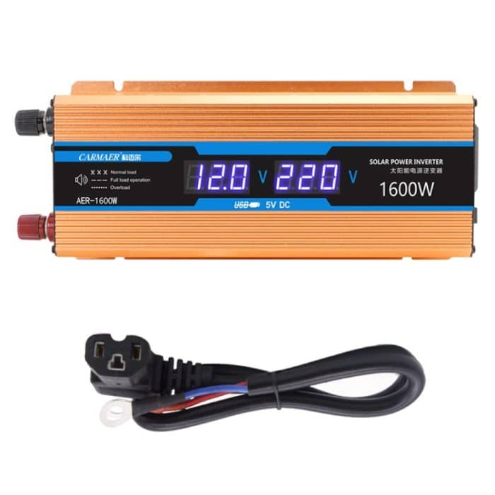 Carmaer 60V bis 220V 1600W Auto Multifunktions-Doppel Digital Display Inverter Haushalt Power Converter – Bild 2