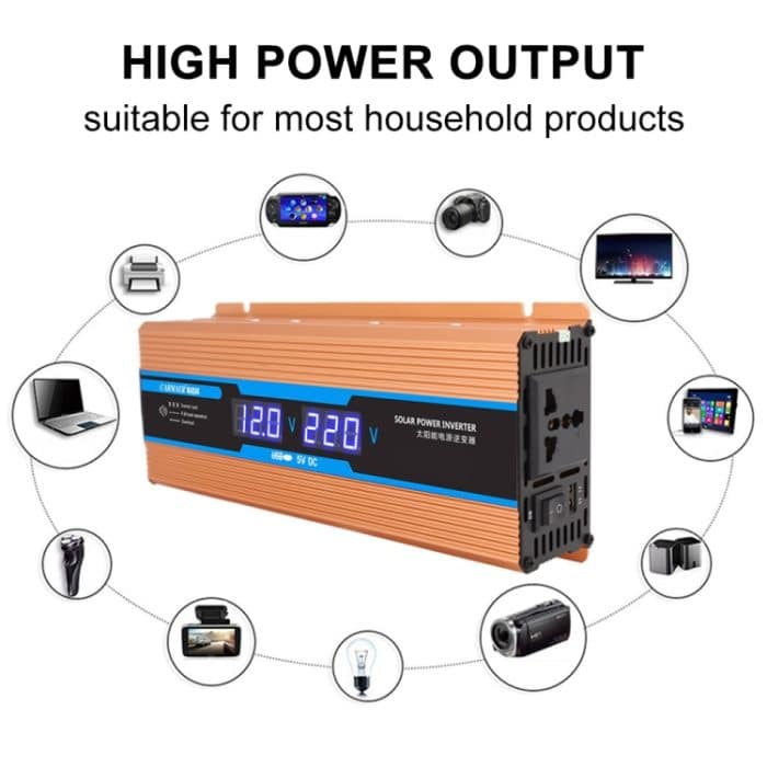 Carmaer 24V bis 220V 2200W Auto Multifunktions-Doppel-Digital-Display-Inverter-Haushaltskraftwandler – Bild 7