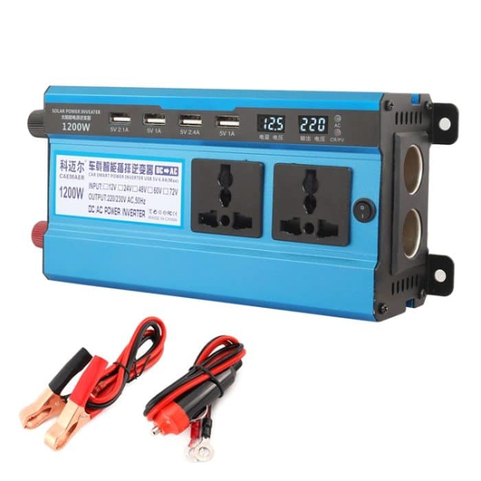 CRP4639.jpg CARMERMAER 24V bis 220V 1200W Doppelzigarettenanzünder-Car doppelt digitales Display-Wechselrichter Haushaltskraftwandler – Bild 1