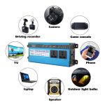 Carmaer 12V bis 220V 1600W Drei Sockel Auto doppelt digitales Display Inverter Haushaltskraftwandler – Bild 7