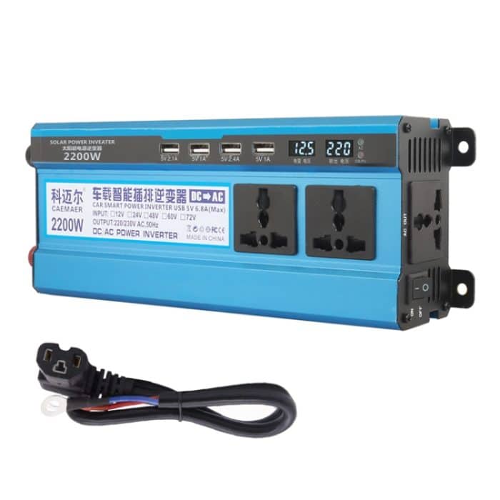 Carmaer 48V bis 220V 2200W Drei Sockel Auto doppelt digitales Display Inverter Haushaltskraftwandler – Bild 1