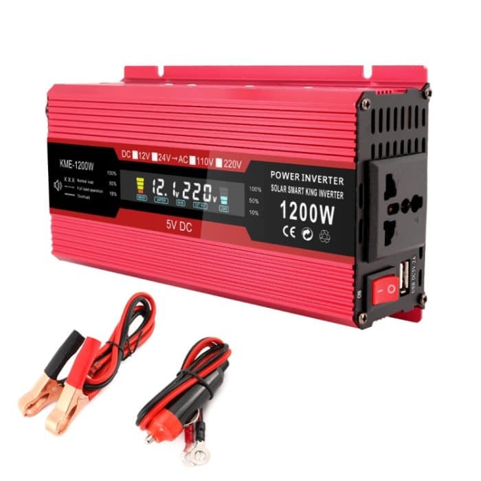 Carmaer Universal 12V bis 220V 1200W Auto LCD Display Inverter Haushaltskraftwandler – Bild 1