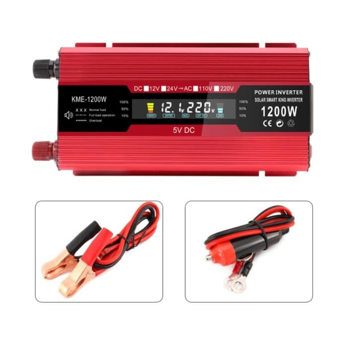 Carmaer Universal 12V bis 220V 1200W Auto LCD Display Inverter Haushaltskraftwandler – Bild 2