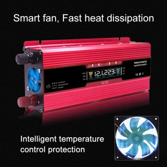 Carmaer Universal 12V bis 220V 1200W Auto LCD Display Inverter Haushaltskraftwandler – Bild 5