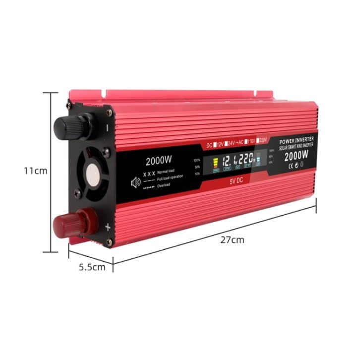 Carmaer Universal 12V bis 220V 2000W Auto LCD Display Inverter Haushaltskraftwandler – Bild 3