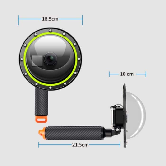 Ruigpro Floating Hand Grip Dome Port Unterwasser Tauchkamera Objektiv Transparente Abdeckung für DJI Osmo Action – Bild 4