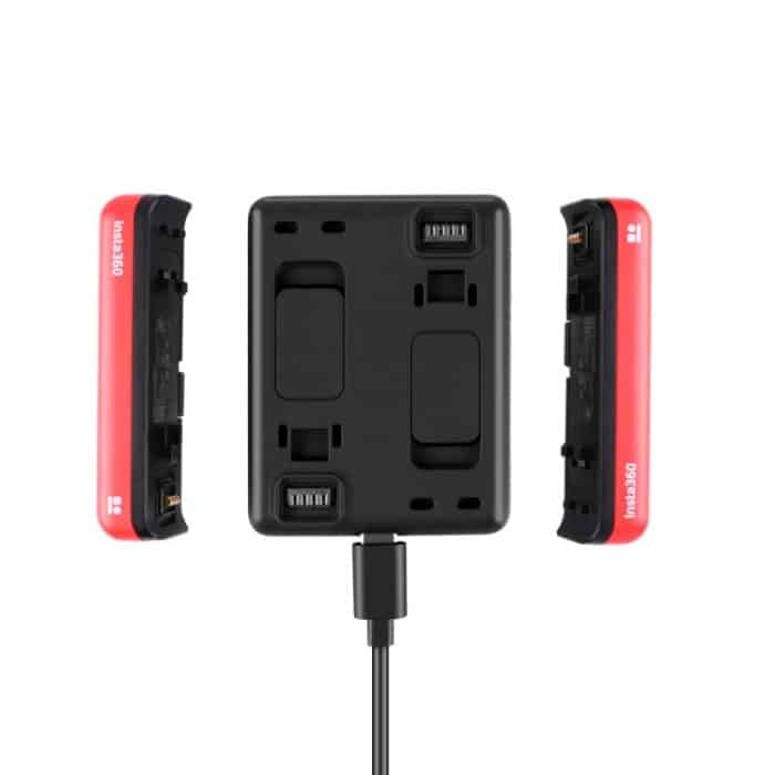 R-R-LF8-CINOR8CA Für Insta360 ONE R 4K Panoramakamera Akkus Ladegerät Schnellladung Dual Charging Interface Charging Base – Bild 3