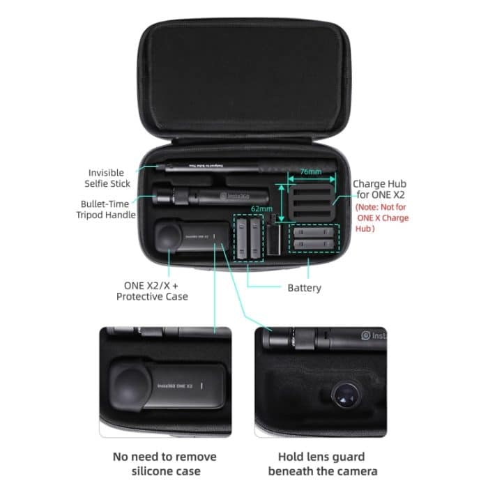 Sunnylife IST-B193 Aufbewahrungstasche Tasche Handtasche für Insta360 ONE X2 / X, For Insta360 ONE X2 / X – Bild 6