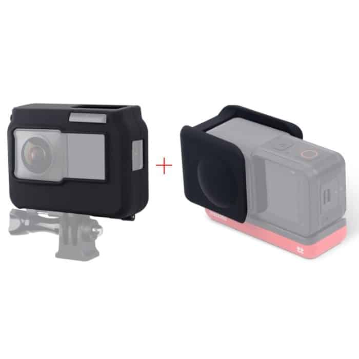 Für Insta360 One R Panoramakamera mit Rahmen, stoßfeste Silikon-Schutzhülle mit Objektivdeckelabdeckung, Panoramic  Case + Lens Cap – Bild 1