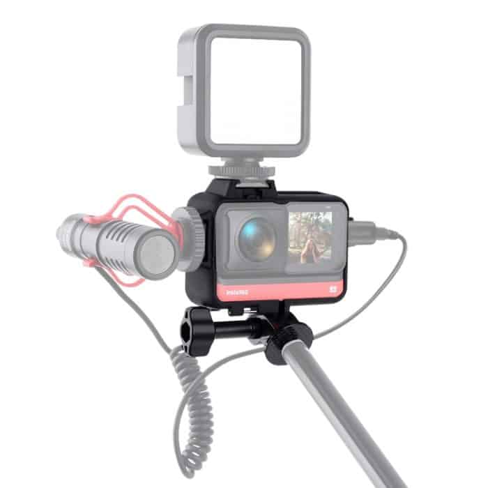 Schutzhülle aus Kunststoff für die Rahmenmontage mit Stativbasisadapter, langer Schraube und Kaltschuhbasis für Insta360 One R, Cold Shoe Frame – Bild 6