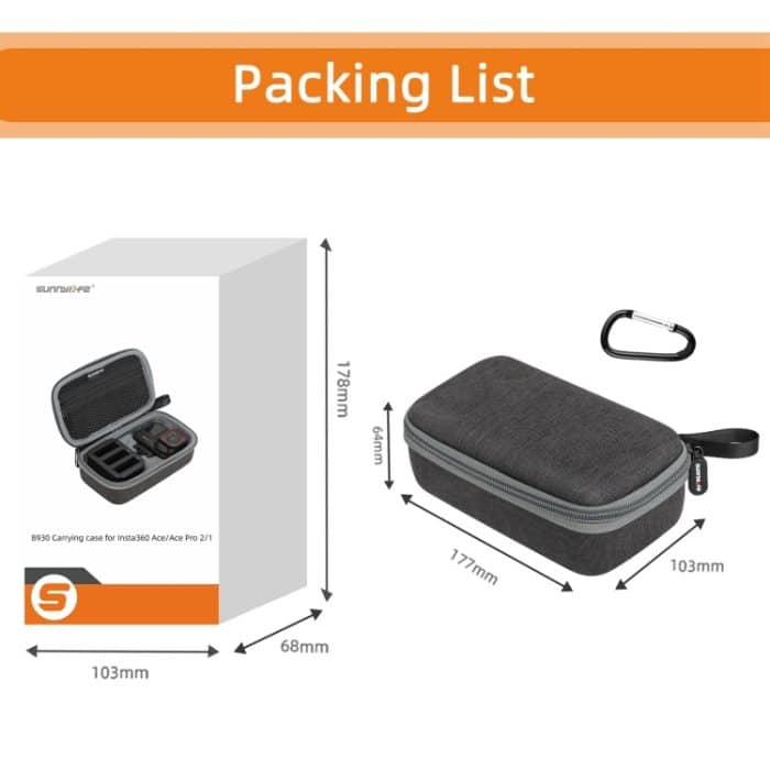 Für Insta360 Ace / Ace Pro 1 / Ace Pro 2 Sunnylife Tragbare Tragetasche Handtasche Mini Reiseetui Organizer Schutzhülle Tasche, For Insta360 Ace / Ace Pro 1 / Ace Pro 2 – Bild 10