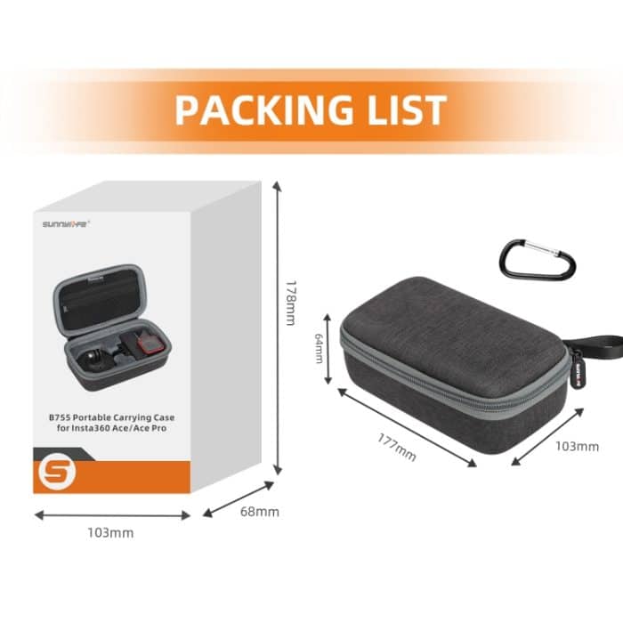 Für Insta360 Ace / Ace Pro Sunnylife Tragbare Tragetasche Handtasche Mini Reisetasche Organizer Schutztasche, For Insta360 Ace / Ace Pro – Bild 10