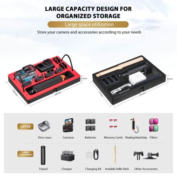 Für Insta360 Ace / Ace Pro STARTRC Wasserdichte Dual-Layer-Koffer-Aufbewahrungsbox, For Insta360 Ace / Ace Pro – Bild 9