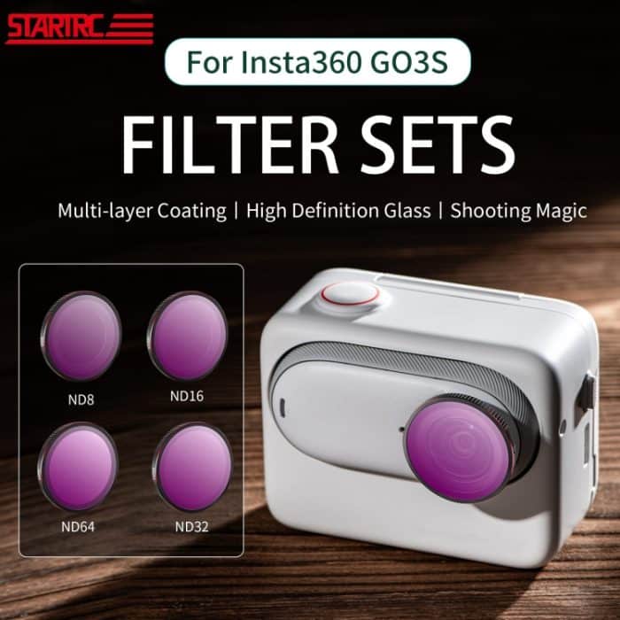 Für Insta360 GO3S STARTRC 4 in 1 ND8 ND16 ND32 ND64 Kameraobjektivfilter, ND8 ND16 ND32 ND64 – Bild 2