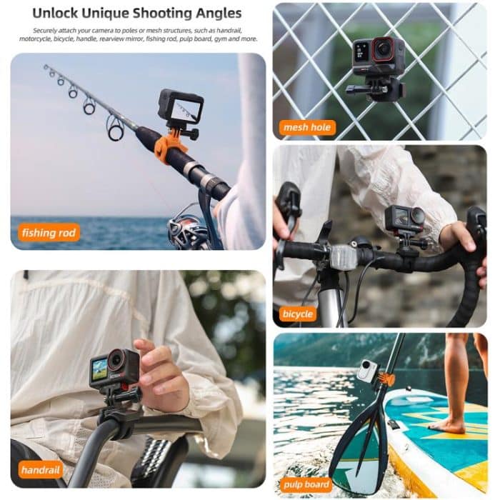 Sunnylife Action Kamera Flexible Halterung 360 Strap Wrap Band Halterung Fahrrad Rohr Clip Halter – Bild 4
