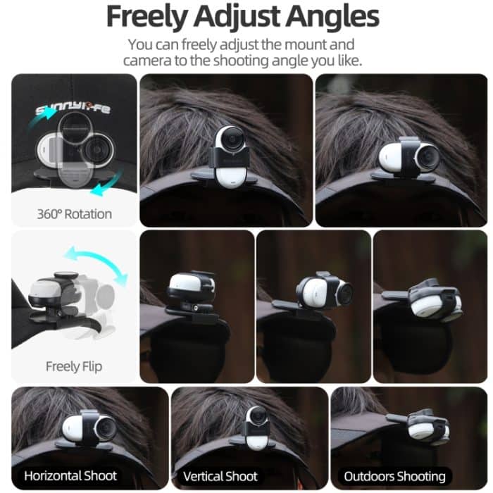 Für Insta360 GO3 / GO 3S Sunnylife Baseballmütze Clip Halterung Baseballmütze Klemme Schnellverschluss Halterung Kamera POV Vlog Halter, Baseball Hat Clip – Bild 8