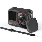 For Insta360 Ace Pro 2 Silicone Protective Case with Wrist Strap & Lens Cover, For Insta360 Ace Pro 2