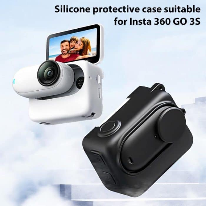 For Insta360 GO 3S Camera Charging Case Silicone Case with Lens Cap & Strap, For Insta360 GO 3S – Bild 2