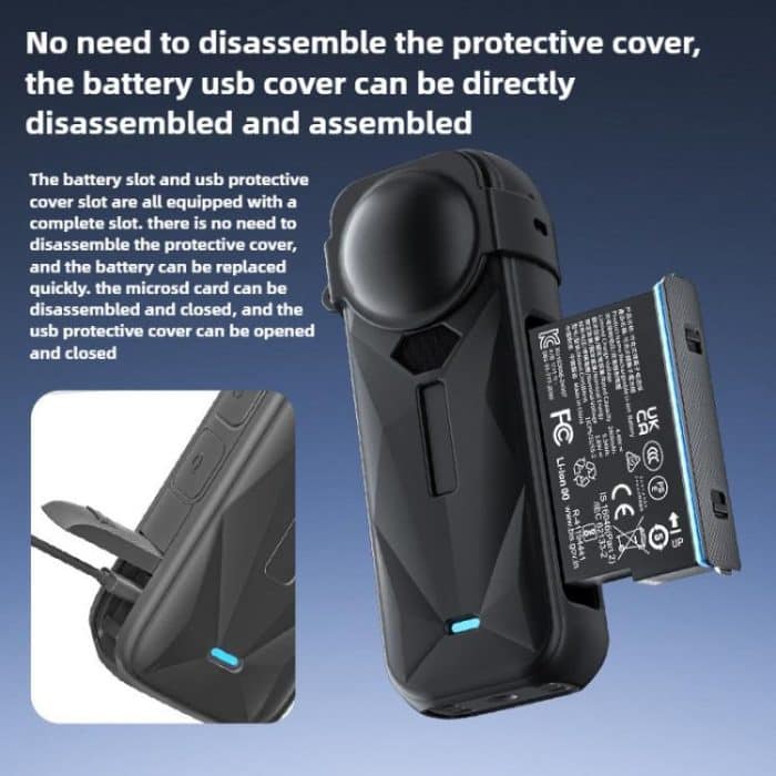 For Insta360 X5 Camera Body Cover Silicone Case with Lens Cover, Silicone Case with Lens Cover – Bild 5